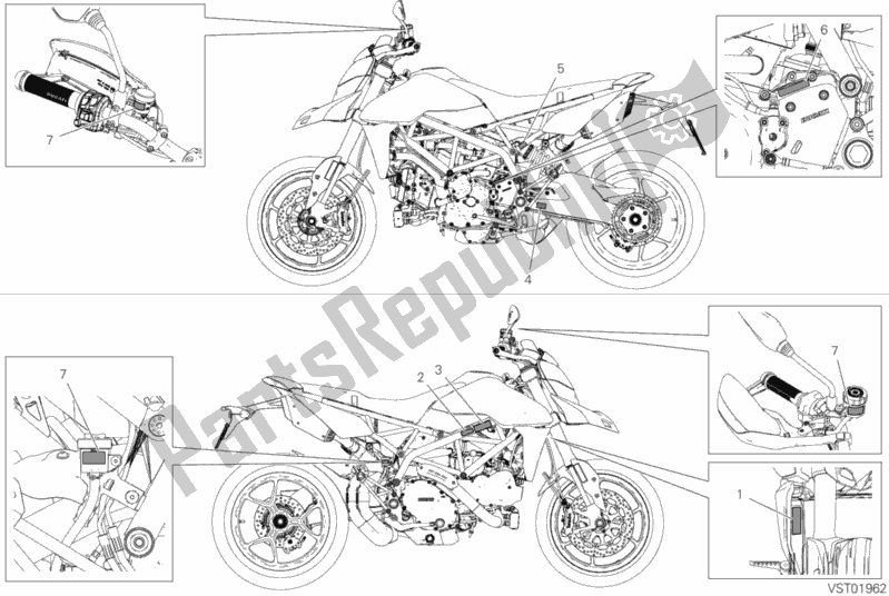 Tutte le parti per il Piastre Di Posizionamento del Ducati Hypermotard 950 2019